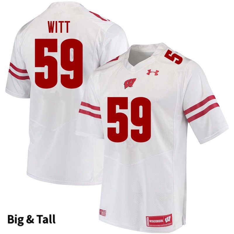 Wisconsin Badgers Men's #59 Aaron Witt NCAA Under Armour Authentic White Big & Tall College Stitched Football Jersey TJ40P12RP